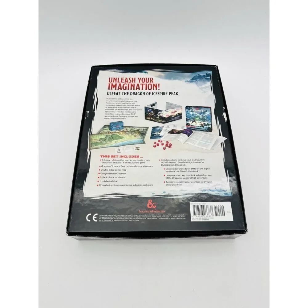 Wizards of the Coast Dungeons & Dragons Essentials Kit Rulebook Dice Maps Cards